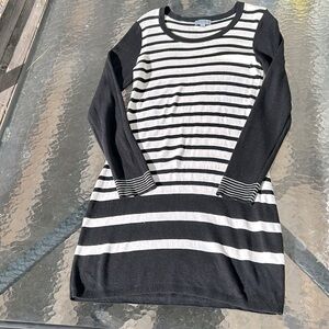 JOSEPH A Cotton Rayon Long Sleeve Sweater Dress